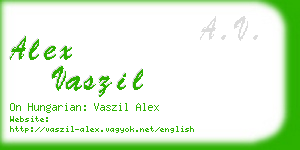 alex vaszil business card
